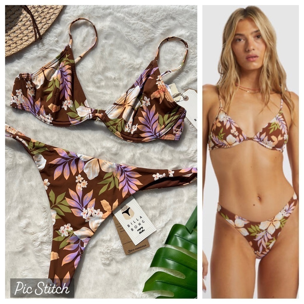 Billabong Jungle Bliss Underwire and Skimpy Bikini Set M / XL